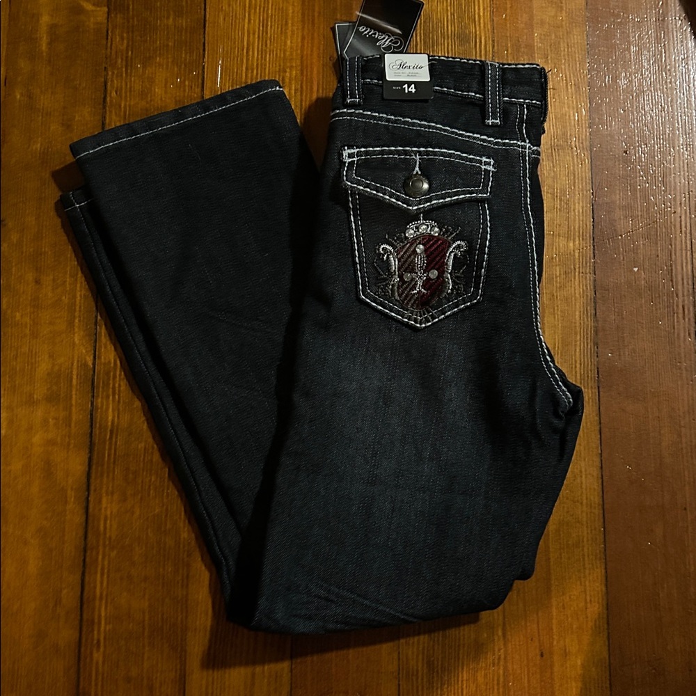 NWT Alexito Girls Dark Jeans Size 14